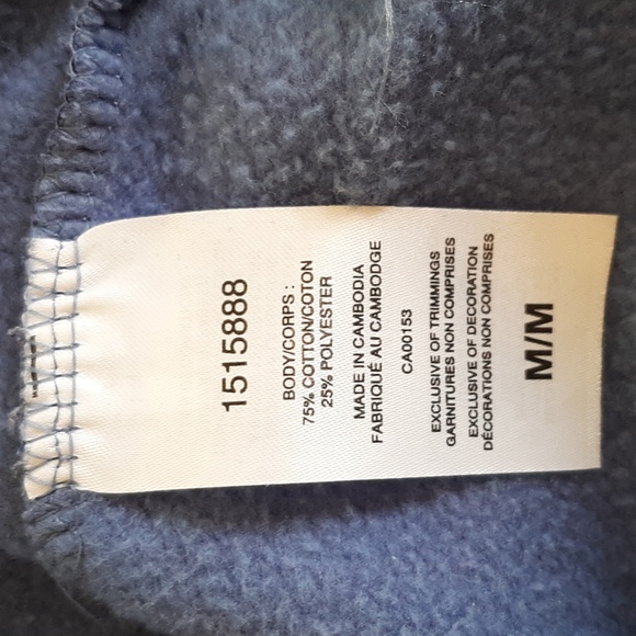 CHAMPION Cropped Blue Fleece Hoody w Front Pocket, Great Condition Med. - Picture 5 of 5